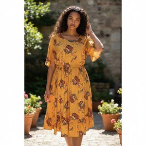 Torrid Mini Wash Challis Flutter Sleeve Lace Back Dress Size 2